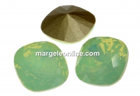 Swarovski, square fancy, chrysolite opal, 10mm - x1