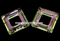 Swarovski, square ring pendant, luminous green, 14mm - x1