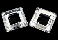 Swarovski, square ring pendant, comet argent, 14mm - x1