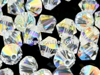 Swarovski, margele bicone, crystal aurore boreale, 2.5mm - x20