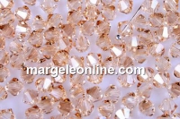 Swarovski, margele bicone, golden shadow, 2.5mm - x20