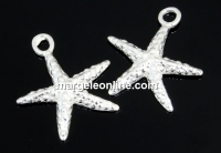 Pendant, starfish,  925 silver, 16mm  - x1