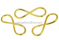 Link, infinity, 925 silverplacat gold,18mm - x1