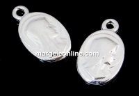 Pendant, cameo,925 silver, 13.5mm  - x1