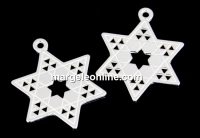 Pendant, David's star symbol, 925 silver, 18mm  - x1