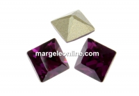 Swarovski, fancy chaton square, amethyst, 2mm - x20