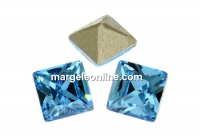 Swarovski, fancy chaton square, aquamarine, 2mm - x20