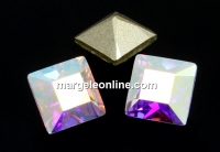 Swarovski, fancy chaton square, aurora borealis, 3mm - x10