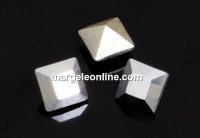 Swarovski, fancy chaton square, light chrome, 3mm - x10