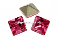 Swarovski, fancy chaton square, rose, 3mm - x10