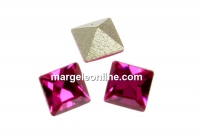 Swarovski, fancy chaton square, fuchsia, 3mm - x10