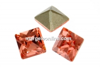 Swarovski, fancy chaton square, rose peach, 3mm - x10