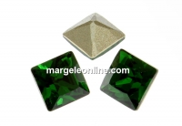 Swarovski, fancy chaton square, dark moss green, 3mm - x10