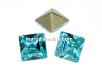 Swarovski, fancy chaton square, light turquoise, 3mm - x10