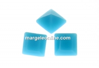 Swarovski, fancy chaton square, turquoise, 3mm - x10