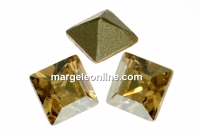 Swarovski, fancy chaton square, golden shadow, 3mm - x10