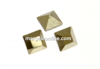 Swarovski, fancy chaton square, metallic light gold, 3mm - x10