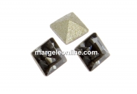 Swarovski, fancy chaton square, silver night, 3mm - x10