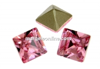 Swarovski, fancy chaton square, light rose, 6mm - x6