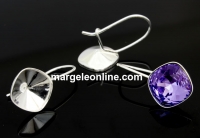 Earring findings, 925 silver, for Swarovski 4470 10mm - x1pair