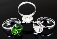 Ring base, adjustable, 925 silver, for Swarovski 4470 and 4461, 12mm - x1