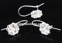 Earring findings, 925 silver, clover, with lock, for rhinestone 3mm - x1pair