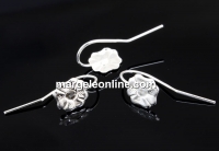 Earring findings, 925 silver, clover, S type, for Swarovski rhinestone 3mm - x1pair