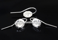 Earring findings, 925 silver, flower, S type, for Swarovski rhinestone 3-4mm - x1pair