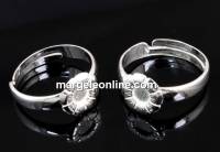 Ring, 925 silver, flower for Swarovski rhinestone 3-4mm - x1pair