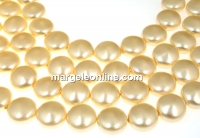 Swarovski disk pearls, light gold, 10mm - x10