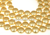 Swarovski disk pearls, gold, 10mm - x10