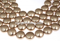 Swarovski disk pearls, bronze, 16mm - x2