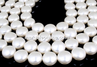 Swarovski disk pearls, white pearl, 10mm - x10