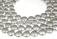 Swarovski disk pearls, light grey pearl, 16mm - x2