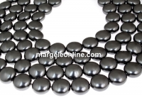 Swarovski disk pearls, black pearl, 12mm - x4