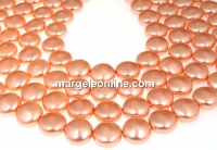 Swarovski disk pearls, rose peach pearl, 10mm - x10