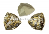 Swarovski, Trilliant fancy rivoli, gold patina, 12mm - x1