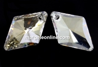 Swarovski, rhombus pendant, silver shade, 14mm - x1