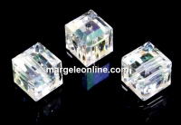 Swarovski, cube bead, moonlight, 6mm - x2