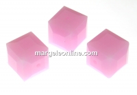 Swarovski, cube bead, rose alabaster, 4mm - x2