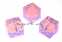 Swarovski, cube bead, rose water opal, 4mm - x2