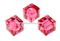 Swarovski, cube bead, indian pink, 6mm - x2