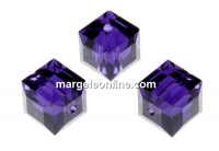 Swarovski, cube bead, purple velvet, 6mm - x2