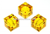 Swarovski, cube bead, sunflower, 8mm - x1