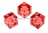 Swarovski, cube bead, padparadscha, 8mm - x1