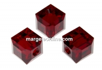 Swarovski, cube bead, siam, 8mm - x1