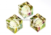 Swarovski, cube bead, luminous green, 8mm - x1