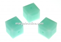 Swarovski, cube bead, mint alabaster, 4mm - x2