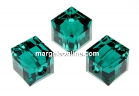 Swarovski, cube bead, emerald, 8mm - x1