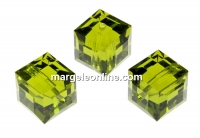 Swarovski, cube bead, olivine, 8mm - x1